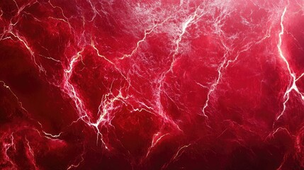 Wall Mural - electric texture. red lightning on dark sky background. thunderbolt background