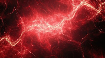 Wall Mural - electric texture. red lightning on dark sky background. thunderbolt background