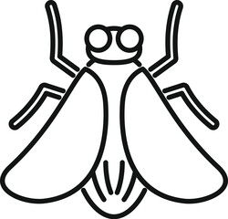 Poster - Line drawing of a housefly spreading germs with open wings