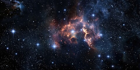 Wall Mural - this image depicts a cosmic scene featuring the creation of new stars. the nebula, a cloud of dust a