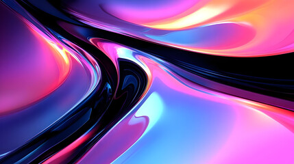 Poster - A vibrant abstract design featuring flowing shapes and colorful gradients.