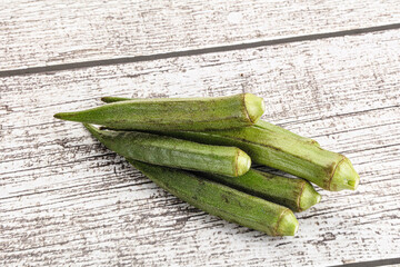 Natural organic raw green okra