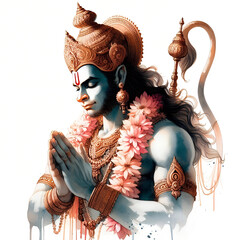 Wall Mural - Watercolor Lord Hanuman background image