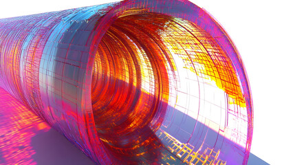 Wall Mural - A vibrant, abstract 3D tunnel design showcasing colorful patterns and light effects.