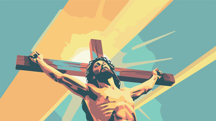 Poster - Jesus Christ Crucifixion Christian Easter Religious Faith God Savior Christianity Crucifix Holy Week Good Friday Biblical Illustration Transparent Background