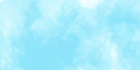 Wall Mural - Natural shiny and soft light watercolor blurry cloudy blue sky wallpaper texture. Colorful beautiful sky blue color light grunge, wall background.