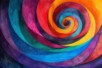 Wall Mural - Create a vibrant design featuring overlapping colored rings and spirals. The artwork should showcase a dynamic interplay of colors and patterns, with rings and spirals intersecting in a visually engag