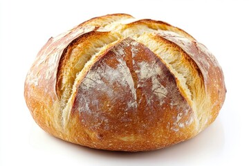 Round white bread isolated , ai