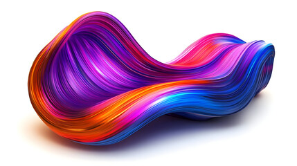 Wall Mural - A vibrant, flowing abstract design with colorful strands in a smooth, wave-like form.