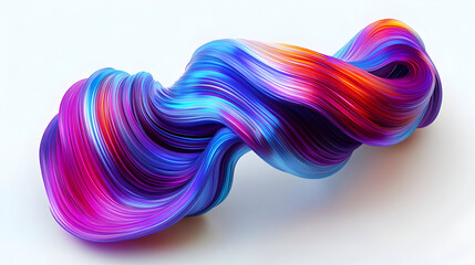 Canvas Print - A vibrant, flowing abstract design with colorful strands intertwining in a dynamic form.