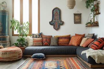 Wall Mural - hamsa hand bohemian home judaism, islam religion spiritual symbol