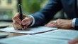 © Galka3250 - Close-up of business man signing contract. Businesswoman signing document.