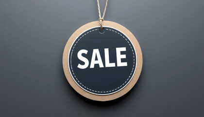 Wall Mural - circular sale tag isolated with white highlights, png