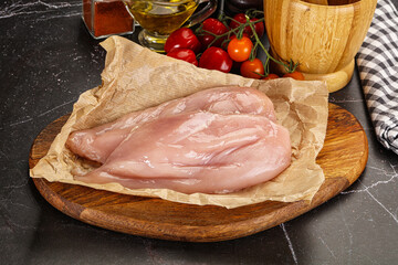 Canvas Print - Raw chicken breast fillet for cooking