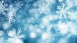 © Mickey - Winter Wonderland:  Sparkling Snowflakes on a Blue Background - A beautiful winter scene with delicate snowflakes falling against a soft blue background with twinkling lights. The image symbolizes pea
