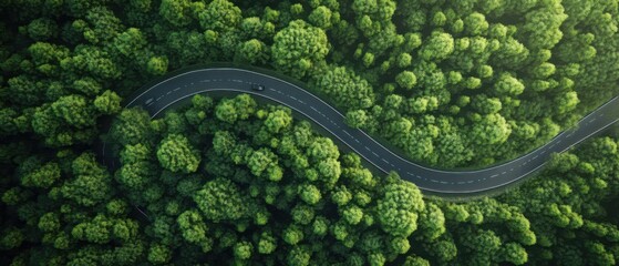 Canvas Print - Winding Road Through Forest