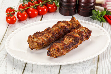 Wall Mural - Chicken kebab minced meat and spices