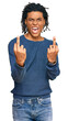 © Krakenimages.com - Young african american man wearing casual winter sweater showing middle finger doing fuck you bad expression, provocation and rude attitude. screaming excited