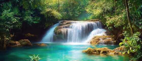 Wall Mural - Serene Forest Waterfall