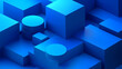 © Siasart Studio - Abstract blue geometric shapes in 3D.