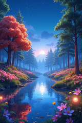 Wall Mural - autumn in the park - AI Generated