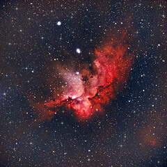 Wall Mural - wizard nebula deep sky photograph ai enhanced star spikes