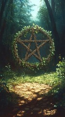 Pentacle Forest Gathering Wicca, Paganism Religion Spiritual Symbol