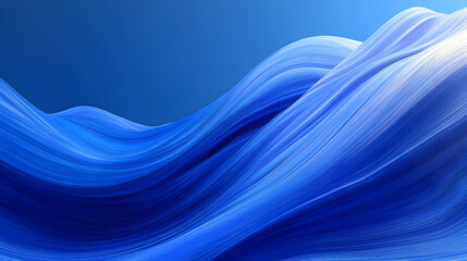 Poster - Abstract blue waves with smooth, flowing lines creating a serene and modern visual effect.