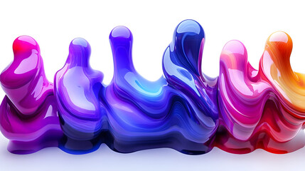 Poster - Abstract colorful liquid wave with vibrant colors isolated on white background.