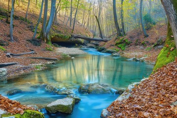 Canvas Print - Tranquil Forest Stream