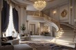 © Adobe Contributor - Luxury Interior Design With Grand Staircase And Chandelier