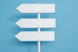 © panumas - Three white arrows pointing in different directions on a blue background