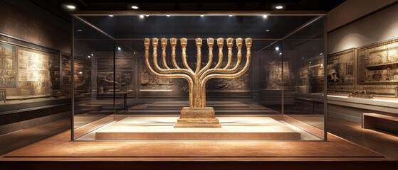 Poster - Menorah Historical Relic Judaism Religion Spiritual Symbol