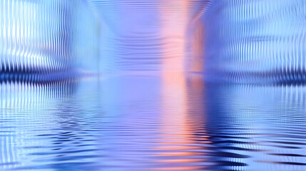 Sticker - Abstract image of rippling water with blue and orange hues creating a serene atmosphere.