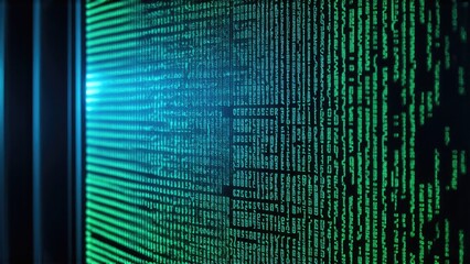 abstract digital background, cyber security, binary code.