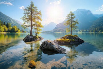 Wall Mural - Tranquil Mountain Lake