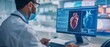 © Ai Studio - Medical professional analyzing detailed heart imagery on dual monitors in a high-tech, state-of-the-art lab environment.