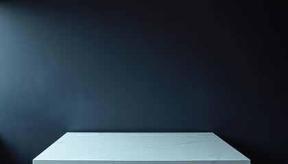 dark background wall with empty table, for montage of product, ai