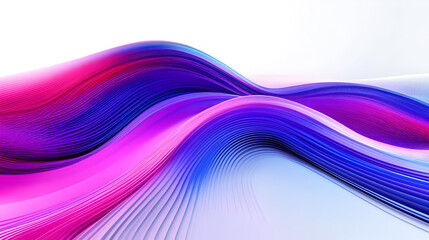 Poster - Abstract waves in vibrant pink and blue hues, creating a dynamic visual flow.