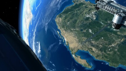 Wall Mural - Space Station on Earth's Horizon