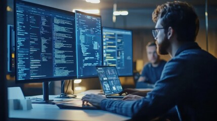 computer programmers working in the office