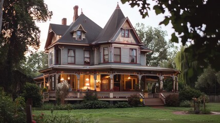 Poster - Victorian Mansion at Dusk