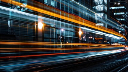 Canvas Print - City Lights and Motion Blur