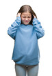 © Krakenimages.com - Young beautiful girl wearing winter sweater over isolated background with hand on head for pain in head because stress. Suffering migraine.