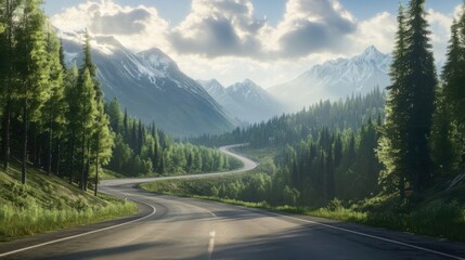 Canvas Print - Mountain Road at Sunrise