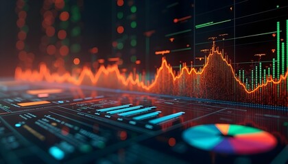 Wall Mural - financial data and charts