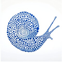 Wall Mural - Blue and white gradient circles form a snail.