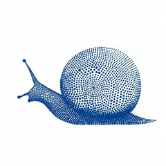 Wall Mural - An abstract snail illustration with circular patterns on a white background.