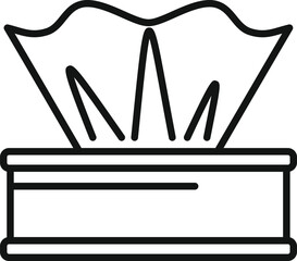 Poster - Line art icon of a napkin dispenser, emphasizing hygiene and convenience