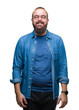 © Krakenimages.com - Young caucasian hipster man wearing glasses over isolated background with a happy and cool smile on face. Lucky person.